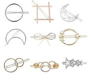 FOK 9 Piece Minimalist Moon Star Sun Infinity Knot Design Hair Clip Pin For Girls Women