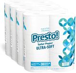 Amazon Brand - Presto! Mega Roll Toilet Paper, Ultra-Soft, 6 Count (Pack of 4), 24 Family Mega Rolls = 120 regular rolls