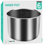 6Qt Power Cooker XL Replacement Inner Pot Stainless Steel Compatible with 6 Quart Power Pressure Cooker PPC770 PPC771 PPC770-1 PRO PCXL-PRO6 YBD60-100 WAL1 WAL2 Stainless Steel Inner Pot Parts - 6 QT