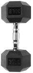 Fitvids Sporzon! Rubber Encased Hex Dumbbell, Single, Black