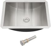 Lordear 18 inch Stainless Steel Bathroom Sink Undermount Washingroom Basin Curved Bottom for Vanity Sink with Drain