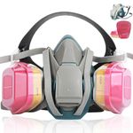 Respirator Mask with Filters 6502QL - Gas Masks Reusable Paint Mask Quick Release Latch Half Face Respirator for Chemicals Spray Welding Epoxy Resin Painters Fumes Organic Vapor Dust Cleaning(60926)