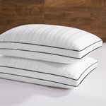 downluxe Goose Down Pillows - 2 Pack Gusseted Hotel Collection Feather Pillows for Back, Stomach or Side Sleepers, Down Pillows King Size Set of 2 (18"x34"x2")