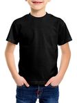 Love My Fashions® Kids Value Weight Crew Neck Plain T-Shirt Short Sleeve Casual Tees for Boys Cotton Tops for Children Black