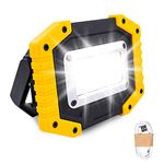 Trongle LED Rechargeable Work Lights, 30W Floodlight Battery Security Light with 3 Modes Outdoor COB Floodlight Camping Lights with USB Waterproof for Yard, Garage, Fishing, Hiking(Battery Included)