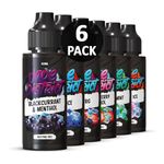 Vape District Vape Liquid 6 x 100ml Blackcurrant Menthol + Blue Ice + Hizenbrg + Strawberry Menthol + Triple Mint + Energy Ice Vape Juice E Liquid 70/30 Ecig Cigarette Liquid E-Liquid Nicotine Free