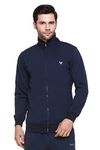 GODFREY Standard Length Jacket Zipper Collar Full Men Cotton Fleece Jacket Size - Large (L / 40), Blue