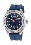 Nautica Men's NAPCWS304 Clearwater Beach Blue Silicone Strap Watch, Silver Tone/Blue/Blue