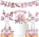 Glamorous Pink Doll Birthday Party Decoration Bundle Set - Celebrate in Style!