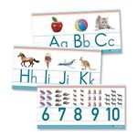 Alphabet and numbers classroom Wall Line for teaching ABCs Young N Refined (White Glossy Paper)