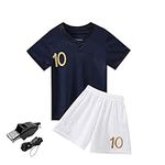 LUOXING-VEENN Kids/Youths Football Jersey 2023 FR#10 Uniforms Soccer Jerseys Shirt Short for Boys/Girls(12-13years)