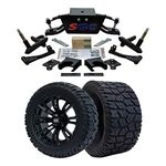 Hardcore Parts 6” Heavy Duty Double A-Arm Suspension Lift Kit for Club Car DS Golf Cart (1982-2003) with 14" Black 'Voodoo' Wheels and 22"x10.5"-14 GATOR On-Road/Off-Road All-Terrain tires