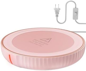 HouseGem Large Candle Warmer Plate - Coffee Cup Mug Warmer for Desk, Candle Melter, Electric Mug Heater for Beverages, Milk & Tea, Coffee Accessories Ideal Gifts Keep Cup Warm (Pink)