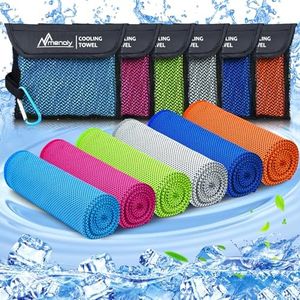 MENOLY 6 Pack Cooling Towels with Carrying Bags, 40"x12" Cooling Towels for Neck and Face, Cooling Towel Instant Gym Towels Workout Towels for Sports, Sweat, Yoga, Traving, Hiking, Camping, Running