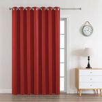 Joydeco Blackout Curtains 84 Inch Length 1 Panel, Thermal Insulated Long Curtains& Drapes, Room Darking Grommet Curtains for Living Room Bedroom Window(70x84 inch, Red)