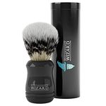 Well Groomed Wizard Shaving Brush, Synthetic Badger Hair with Travel Case