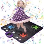 JUYOUNGA Dance Mat Toys for Girls - Play Mat with LED Lights, Adjustable Volume, 3 Game Modes, Built-in Music, Dance Game Pad Toy Christmas Birthday Gifts for 3 4 5 6 7 8 9+ years old kids girls