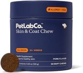 PetLab Co. Skin & Coat Chew - Optimize Scalp and Fur Condition with a Tasty Dog Chew, Packed with Beneficial Fatty Acids, Vitamins and Apple Cider Vinegar to Deliver Comfort and Support a Healthy Coat