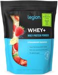 Legion Whey+ Strawberry Banana Whey Isolate Protein Powder from Grass Fed Cows, 5lb. Low Carb, Low Calorie, Non-GMO, Lactose Free, Gluten Free, Sugar Free. Great for Weight Loss & Bodybuilding.