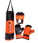 SKMT Kids Boxing kit (Punching Bag, Gloves and Headgear, Age 2-8 Years) (Fluro Orange)