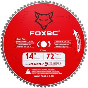 FOXBC 14 Inch Metal Steel Cutting Saw Blade 72 Tooth for Evolution 14 Inch Saw