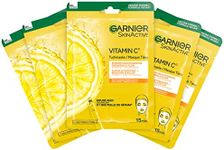 Garnier Moisturising Cloth Masks for Sensitive Skin, with Hyaluronic Acid and Vitamin C, for Radiant Skin and Glow Effect, SkinActive, 5 x 1 Masks