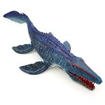 SIENON Jurassic Mosasaurus Dinosaur Toy 34cm, Realistic Dinosaur Toy Figures, Dinosaur Figurine, Large Deep Sea Creature Plastic Hand-Painted Ocean Animal Model Playset for Bath Pool Toy, Cake Topper