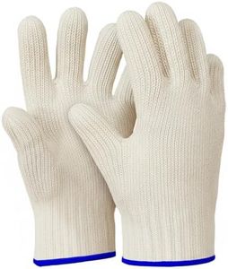 Heat Resistant Gloves for Cooking & Grilling – Aramid Oven Mitts Gloves with Fingers, Short-Term Hand Protection up to 932°F and Secure Grip for Baking, Fryer, and BBQ