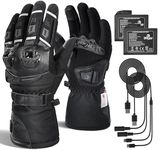 IRON JIA'S 3000mAh Motorcycle Heated Gloves Winter Motorbike Gloves USB Heated Men Women with 4 Heat Levels and Multiple Charging Modes,M