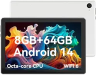 Jeazans Latest 2024 Android Tablet, 10.1 inch Tablets with 1280 * 800 IPS HD Touchscreen, Octa-Core Processor, 8GB RAM 64GB ROM, 1TB TF Card Expandable, Widevine L1, Face ID, Wi-Fi 6, Fast Charging