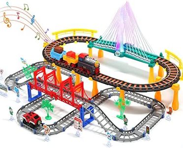 Toddler Train Set Toy, Christmas Electric Train Track Playset for 3 4 5 Years Old Kids, Boys and Girls
