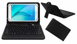 Acm USB Keyboard Case Compatible with Samsung Galaxy Tab A 7" Tablet Cover Stand Study Gaming Direct Plug & Play - Black