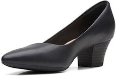 Clarks Women's Teresa Step Pump, Black Leather, 7