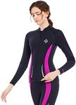 Seaskin Wetsuit Tops for Womens 3mm Front Zipper