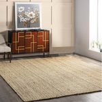 GRUHUM Jute Area Rug 5x8 Feet- Rectangle Natural Fibers- Braided Hand Woven Farmhouse Rustic Vintage EcoFriendly Natural Carpet - Home Decor for Living Room Hallways Bedroom 5x8'ft