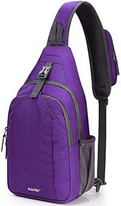 G4Free Sling Bag RFID Blocking Sling Backpack Crossbody Chest Bag Daypack for Hiking Travel(Purple)