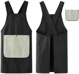 Waterproof Kitchen Apron with 2 Removable Towel Pockets – No-Tie Cross Back Chef Apron for Men & Women, Cooking, Baking, Grilling, BBQ