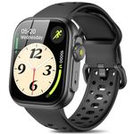 Smart Watch GPS with Bluetooth Call 1.85" Smartwatch for Men Women, 60+ Sports Modes/Heart Rate/Sleep Monitor, Pedometer, 3 ATM Waterproof Fitness Watch for Android iOS-(Black)