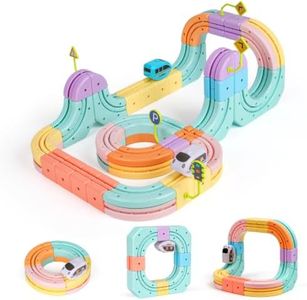 Hot Bee Electric Train Set for Kids, 93pcs Gravity-Defying 3D Train Track
