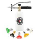 Tool Daily Foam Cannon with Dual Connector Accessory, 1/4 Inch Quick Connector, 5 Pressure Washer Nozzle Tips, 1 Liter