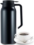 InciFuerza 50 Oz Stainless Steel Thermal Carafe – 1.5L Double Walled Vacuum Insulated Coffee Dispenser, Heat Retention Water Pitcher for Home, Office, Outdoor, Restaurant (Black)