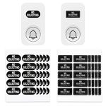 100pcs No Soliciting Sticker, Waterproof and Weatherproof No Soliciting Sticker No Soliciting Sign Small for Video Doorbell Front Door Wall Window (Black/White)