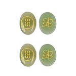 Reshamm® Pre-Energized Natural Green Aventurine Zibu Symbol Money Magnet Coin for Financial Growth and abundance, attract money, Good Luck, Fortune, Reiki, Home office table decor aaa quality (2 pc)