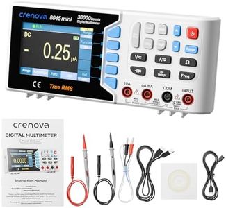 Crenova 30000 Counts True RMS Digital Multimeter, Desktop Bench Multimeter for Lab & Industrial Use. USB Data Logging, CAT II 600V. Measures Voltage, Current, Resistance, Capacitance, Temperature.