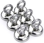 MIKEDE Strong Neodymium Fishing Magnets 6 Pack, 100 lbs(45KG) Pulling Force Rare Earth Magnet with Countersunk Hole Eyebolt Diameter 1.26 inch(32 mm) for Retrieving in River and Magnetic Fishing