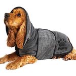 Elite Paws® UK: Luxury Thick Microfibre Dog Drying Coat: Ultra Absorbent Robe, Dries Pets in About 20-30 Mins, Super Soft Dressing Gown, For Bath, Grooming, Travel, Puppy & Adult, Machine Wash (XXL)