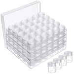 Kurtzy 3 Pack Clear Plastic Bead Storage Organiser Box (90 Jars) - Small Removable Compartment Containers with Lids - Diamond Dot Painting Beads, Jewellery, DIY Nail Art, Glitter & Embroidery