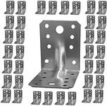 Pack of 50 Angle Corner Brackets Plates, Metal Galvanised Z275 275 (g/m2) 20 (μm) Size: 2,75"x 2,75"x 2,17"x 0,06" (70 x 70 x 55 x 1,5mm)