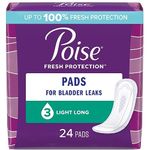 Poise Incontinence Pads, Light Absorbency, Long, 24 Count