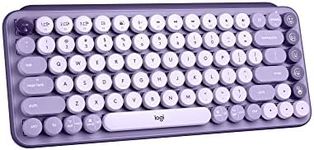 Logitech POP Keys Mechanical Wireless Keyboard with Customisable Emoji Keys, Durable Compact Design, Bluetooth or USB Connectivity, Multi-Device, OS Compatible - Cosmos Lavender